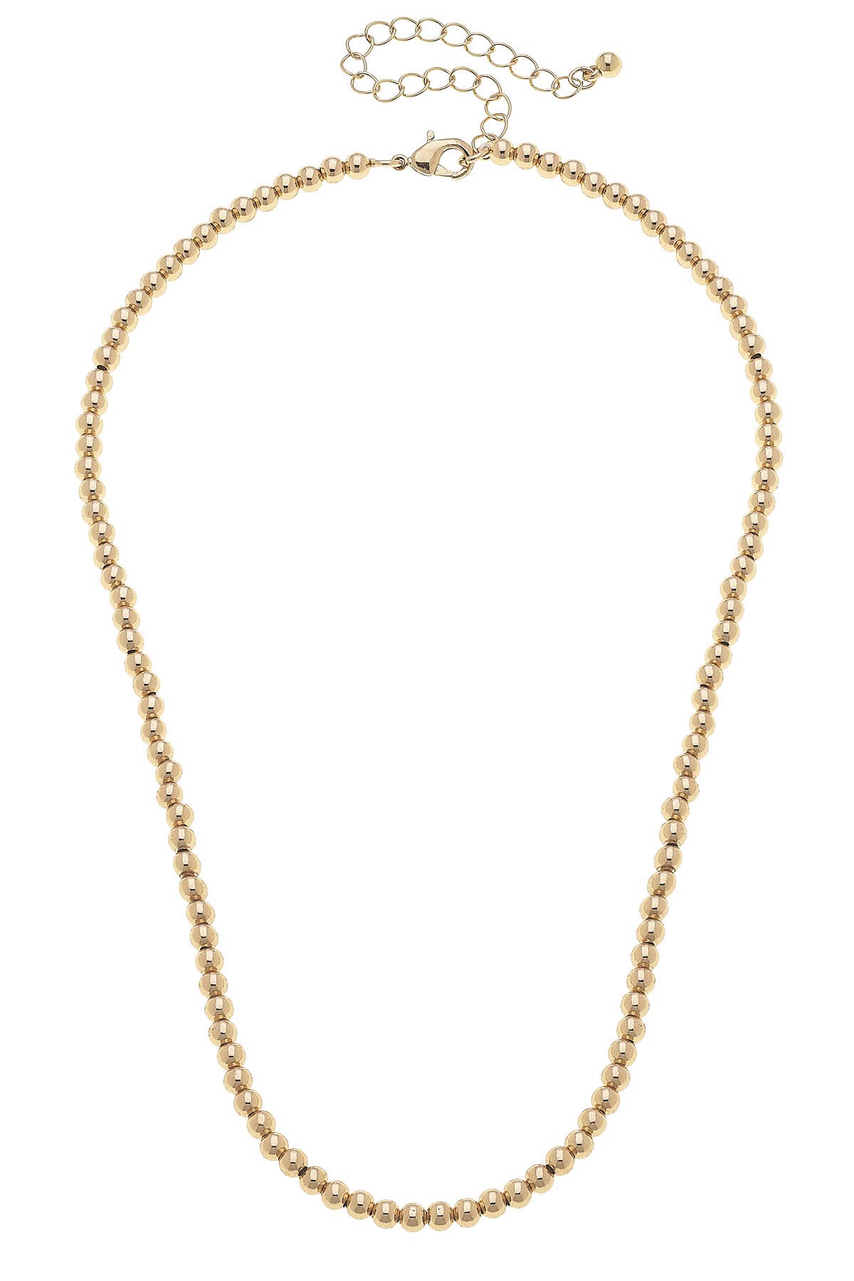 Walker Ball Bead Charm Necklace Base in Shiny Gold Canvas