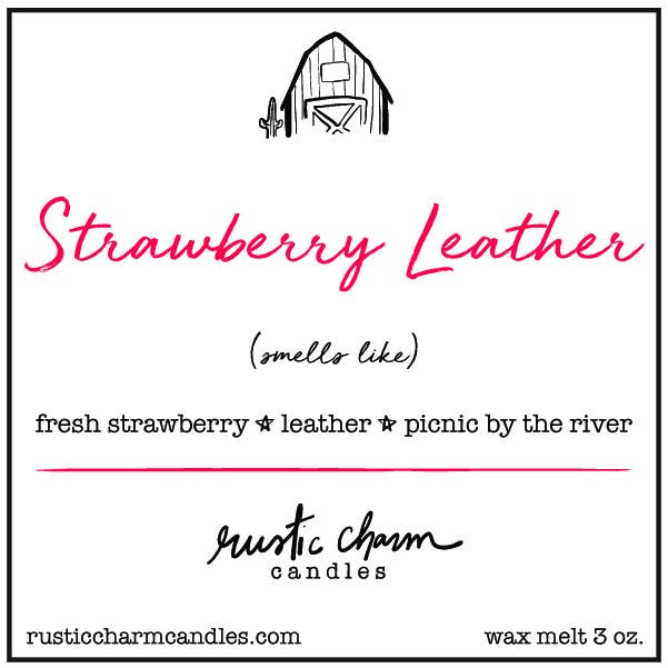 Strawberry Leather Wax Melt Rustic Charm