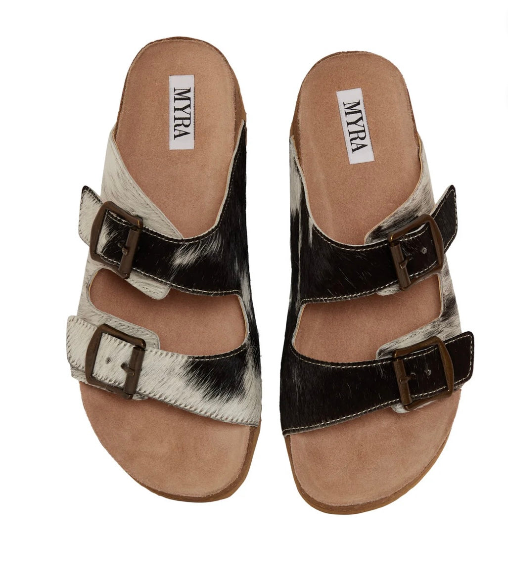 Lazy Days Myra Cowhide Sandals Black