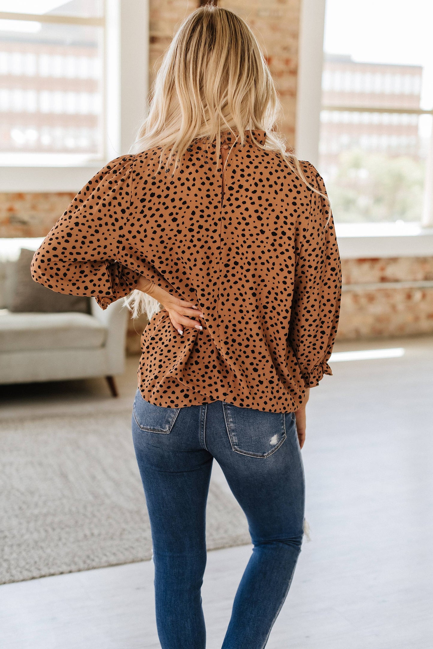 Amaris Dot Blouse | Khaki Liam