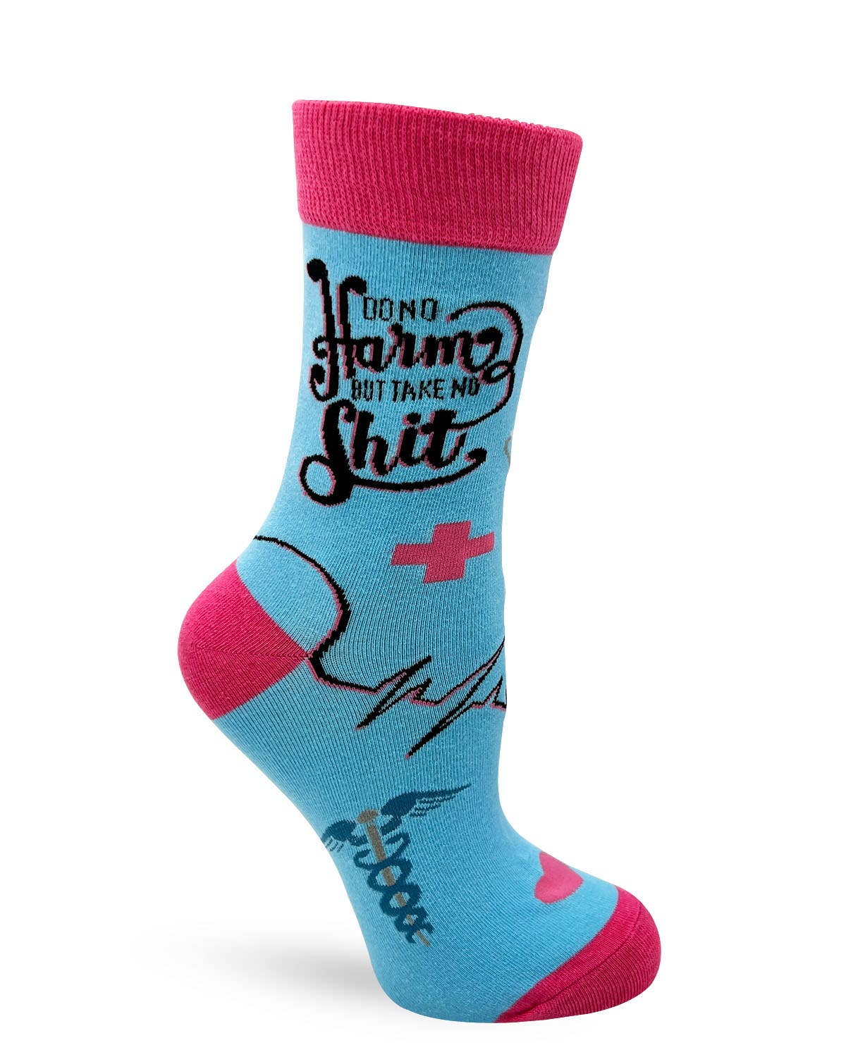 Do No Harm But Take No Shit Women's Crew Socks- Fabdaz