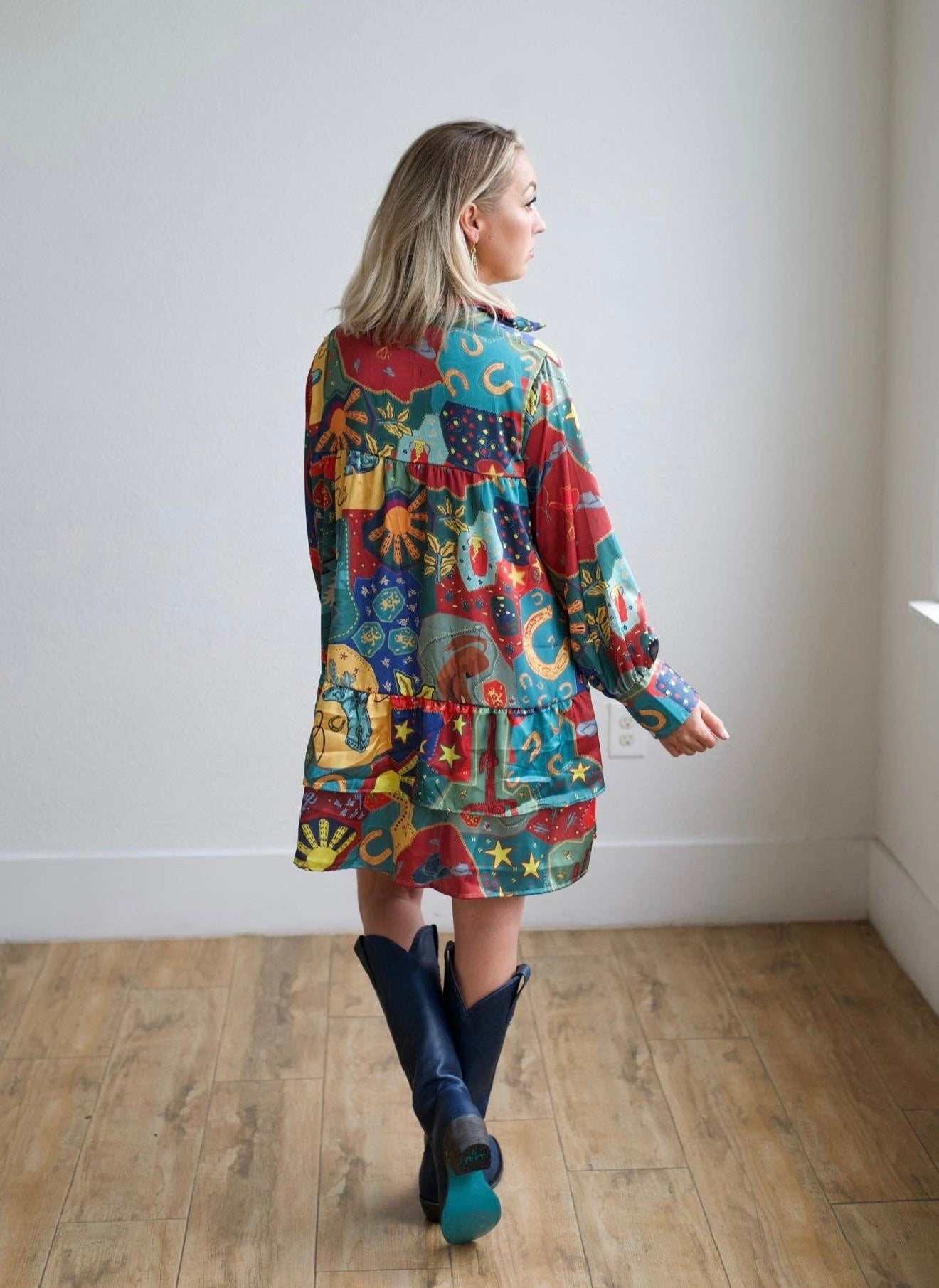 Cowboy Satin Western Dress TH