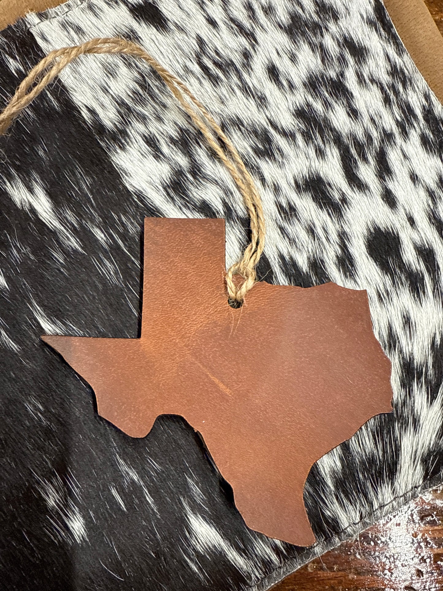 Leather Texas Car Freshie with refill spray Southern Creek