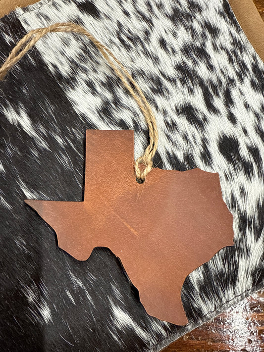 Leather Texas Car Freshie with refill spray Southern Creek