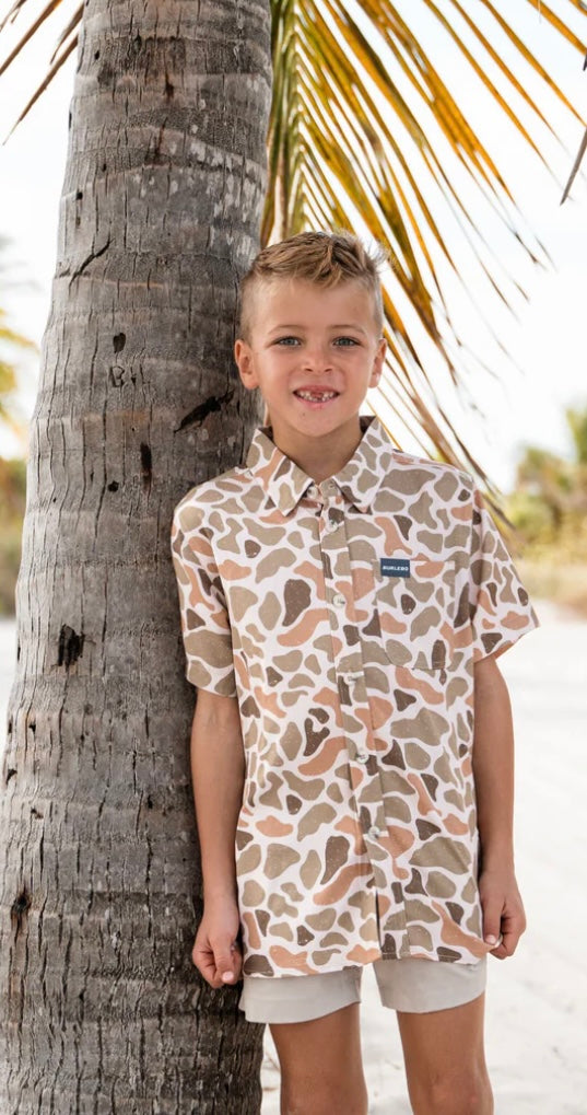 Youth Venado Camo Performance Button Up Shirt Burlebo