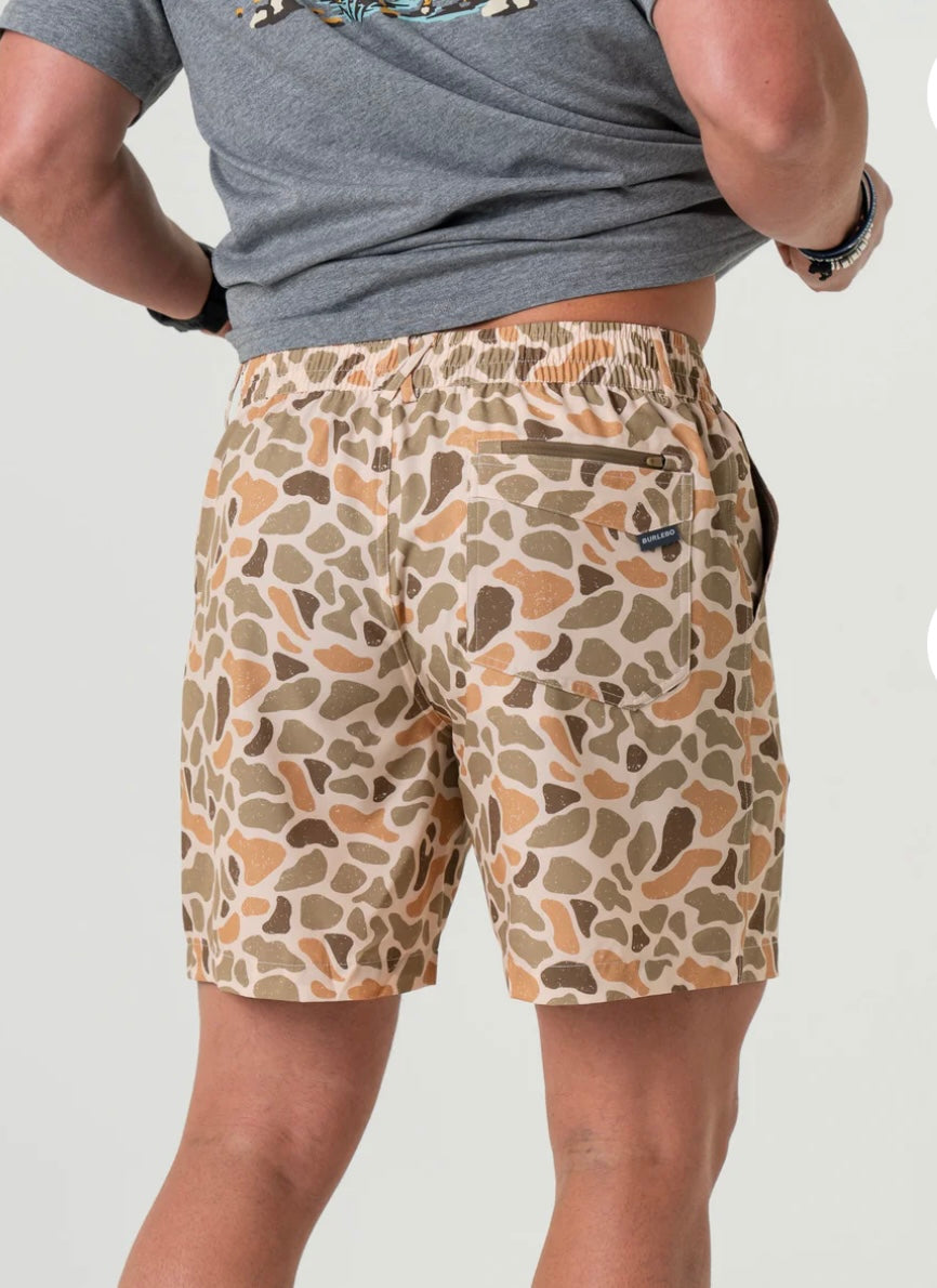 Venado Camo Everyday Shorts with Brown Pocket Burlebo Original 7”