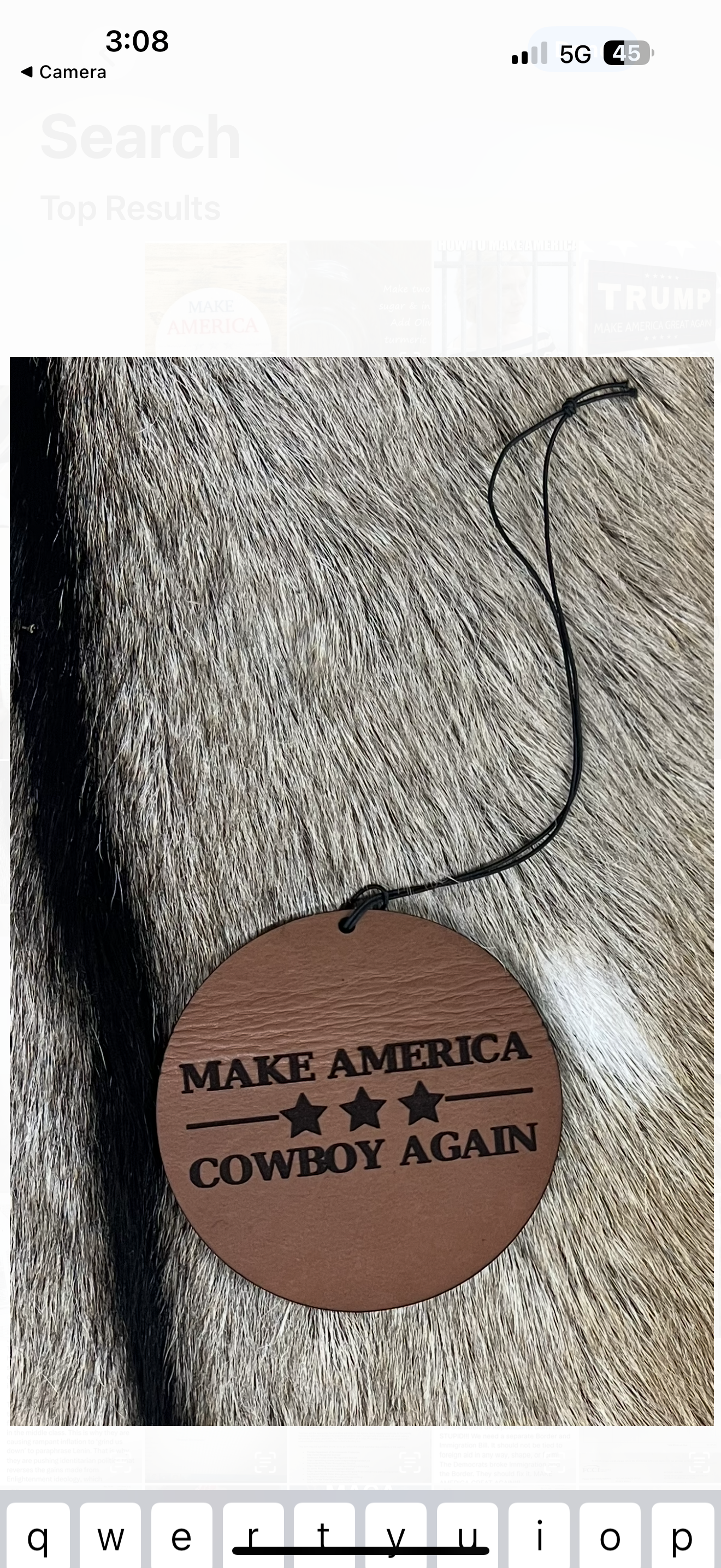 Make America Cowboy Again Leather Car Freshie DRF
