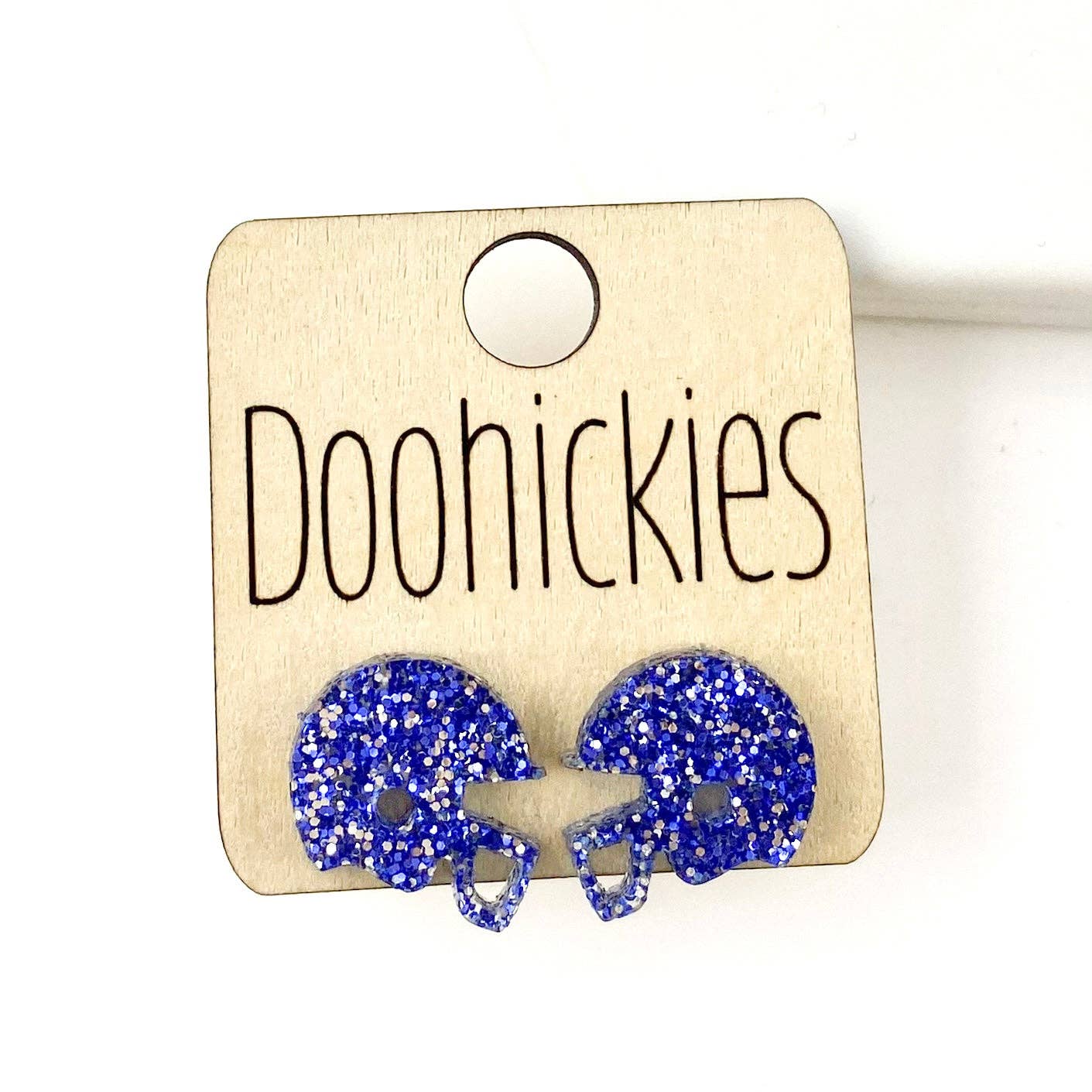 Helmet Studs Earrings: Maroon Glitter Doohickie