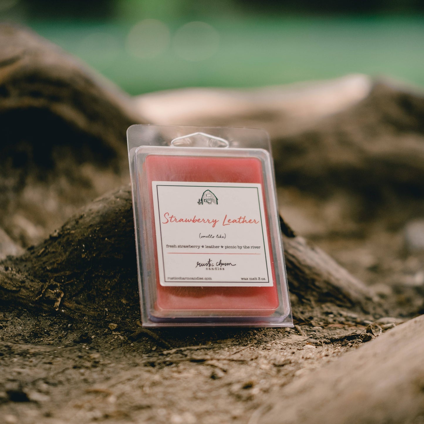 Strawberry Leather Wax Melt Rustic Charm