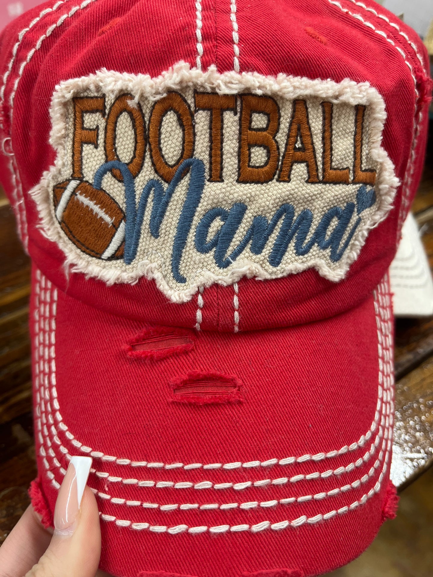 FOOTBALL MAMA WASHED VINTAGE HAT