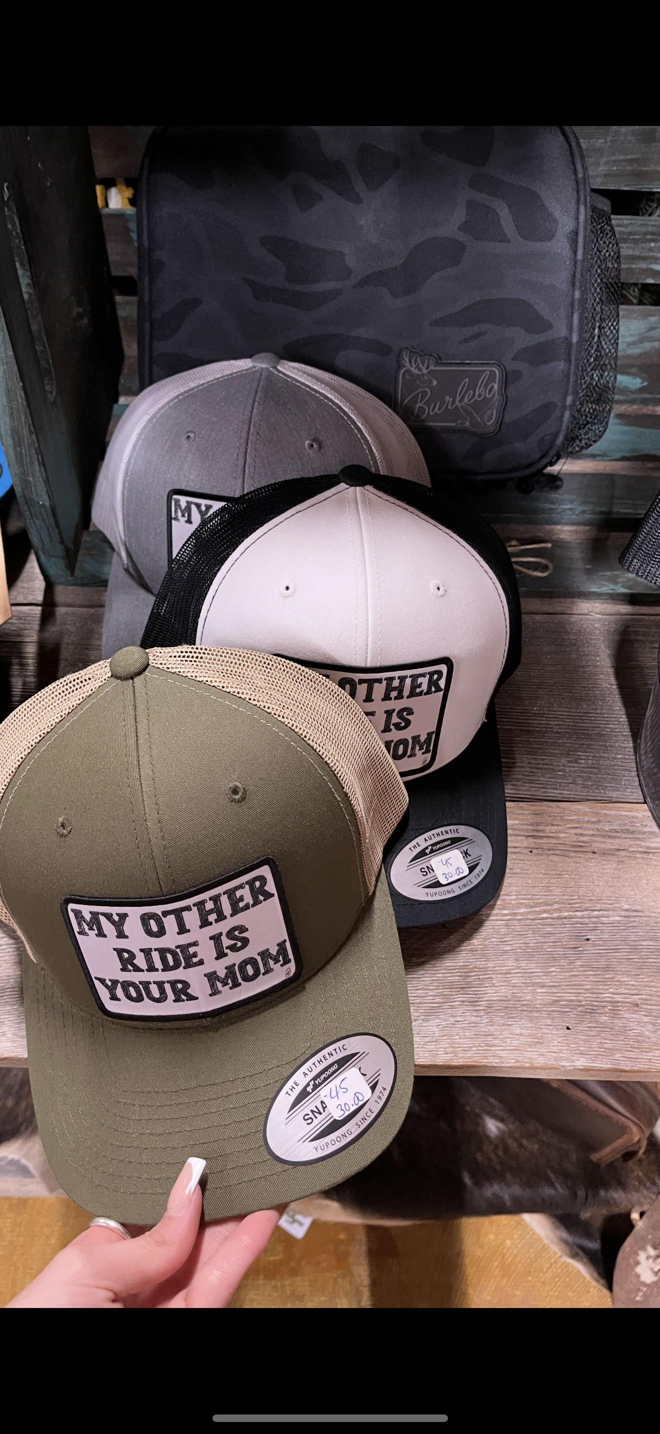My Other Ride is your Mom Hat (Multiple Color Options) Crooked Halo