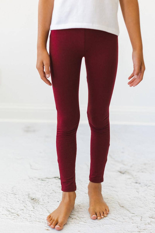Burgundy Children’s Leggings: Mila