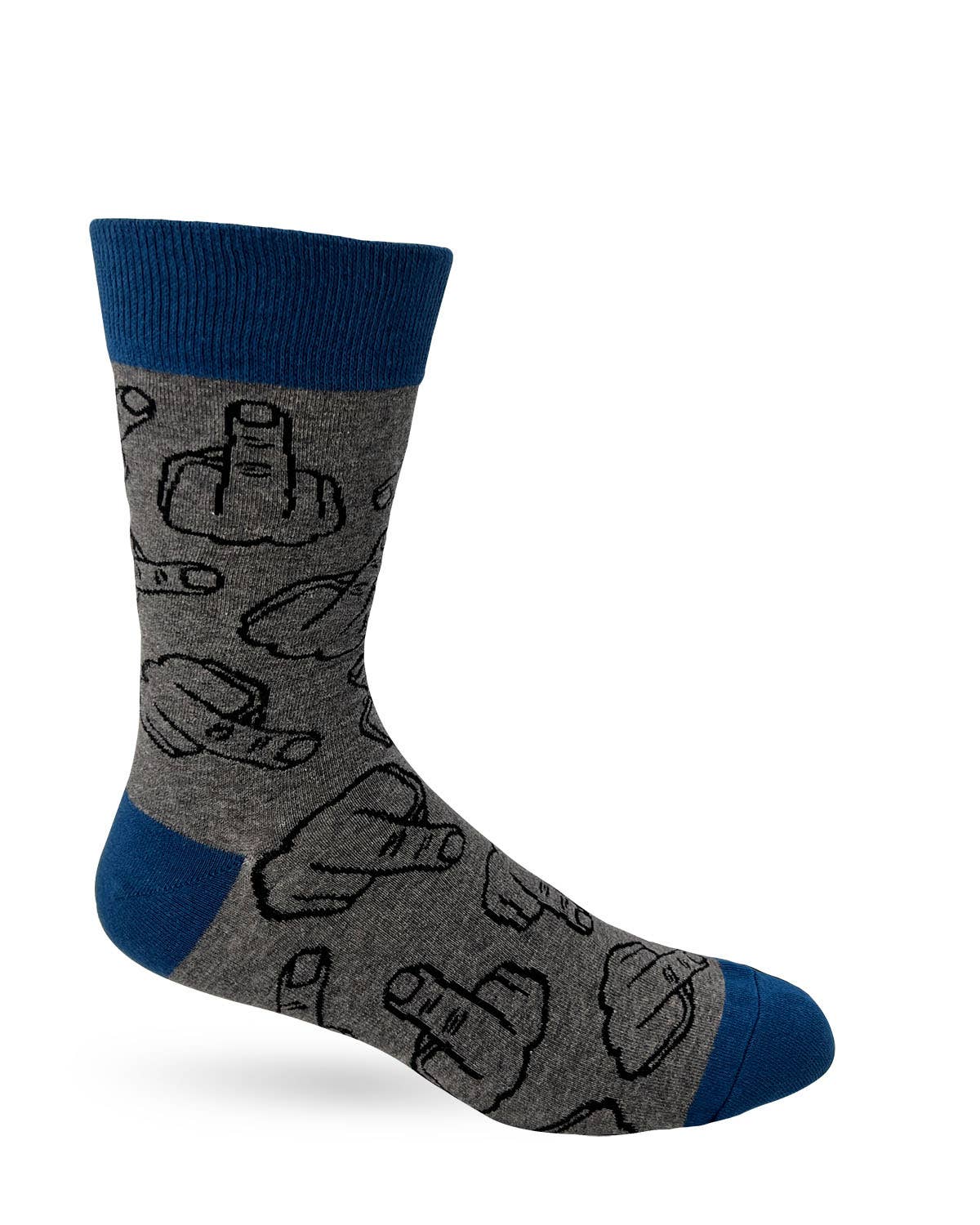 Flip Off Finger Men's Novelty Crew Socks Fab Daz