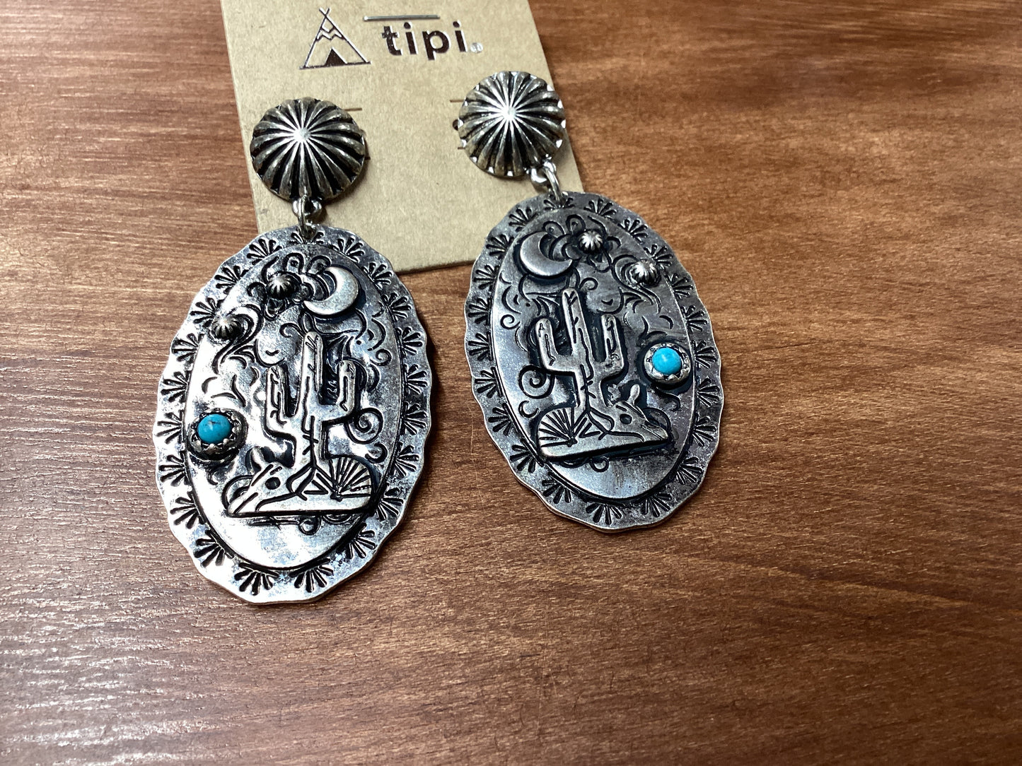Tipi silver cactus earrings