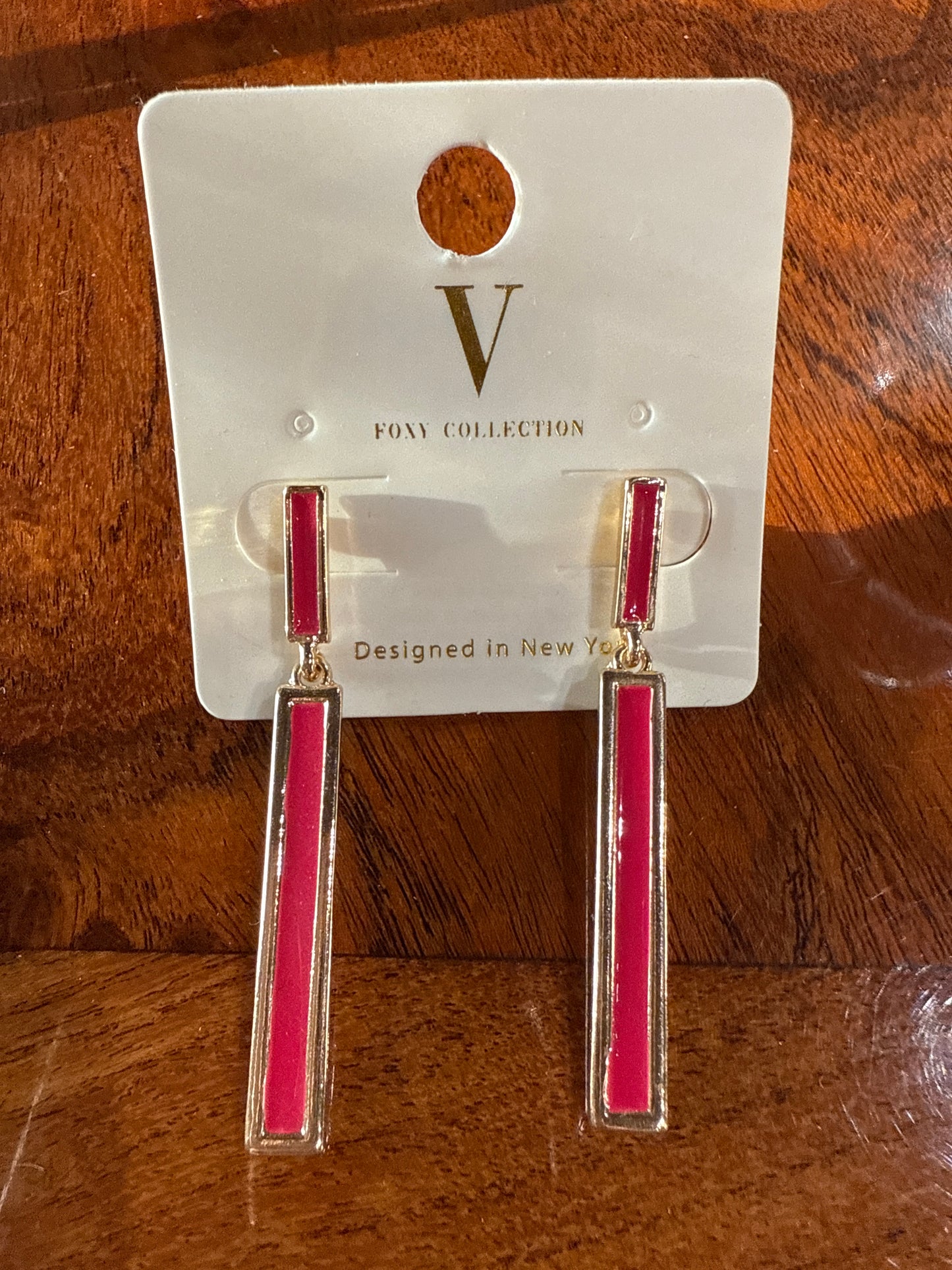 Rectangle Gold tiered Earrings