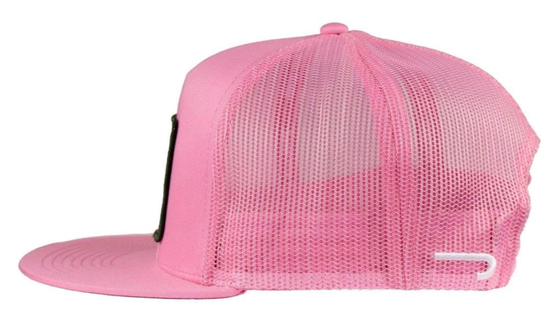 LAZY J RANCH PINK BREAKAWAY PATCH CLASSIC FIVE PANEL TRUCKER HAT