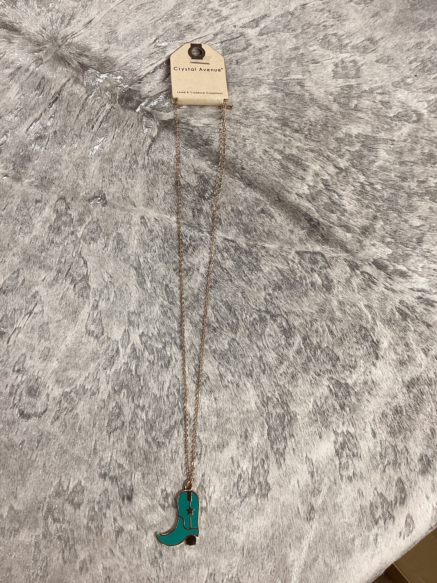 Enamel boot charm necklace