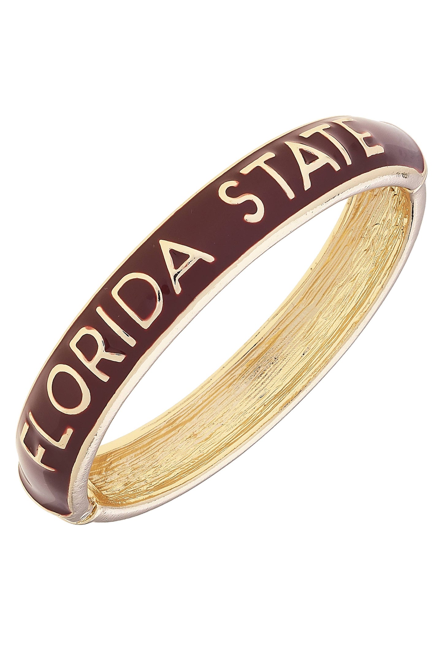 Florida State Seminoles Sculpted Enamel Hinge Bangle: Garnet Canvas