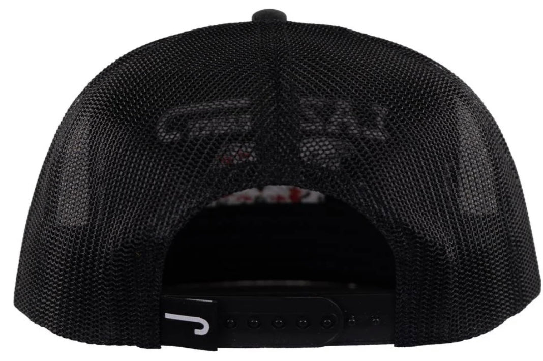 LAZY J RANCH HEATHER BLACK WHITE ALPINE CLASSIC ROPE TRUCKER HAT