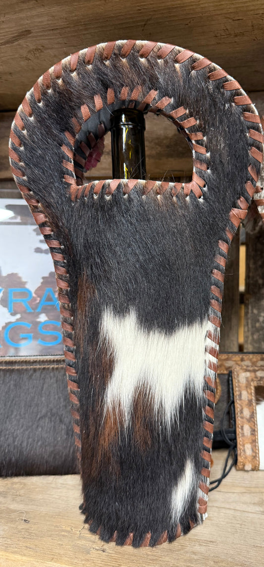 Single Cowhide Wine Bag