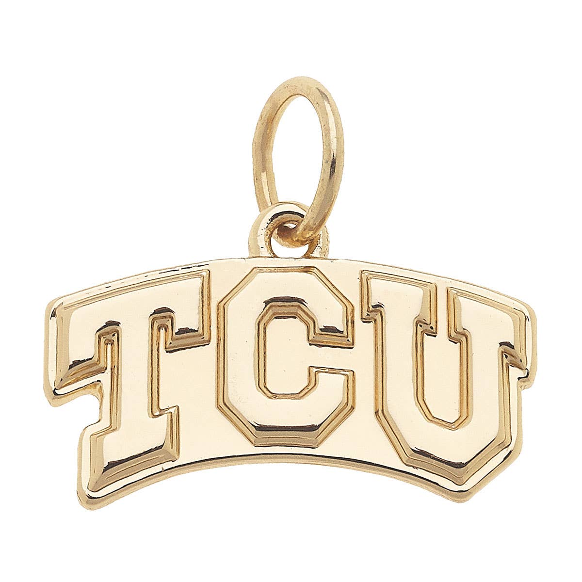TCU Horned Frogs Shiny Gold Logo Charm Canvas