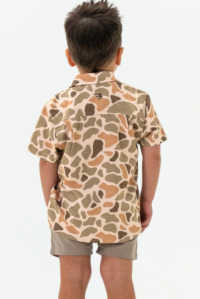 Youth Venado Camo Performance Button Up Shirt Burlebo