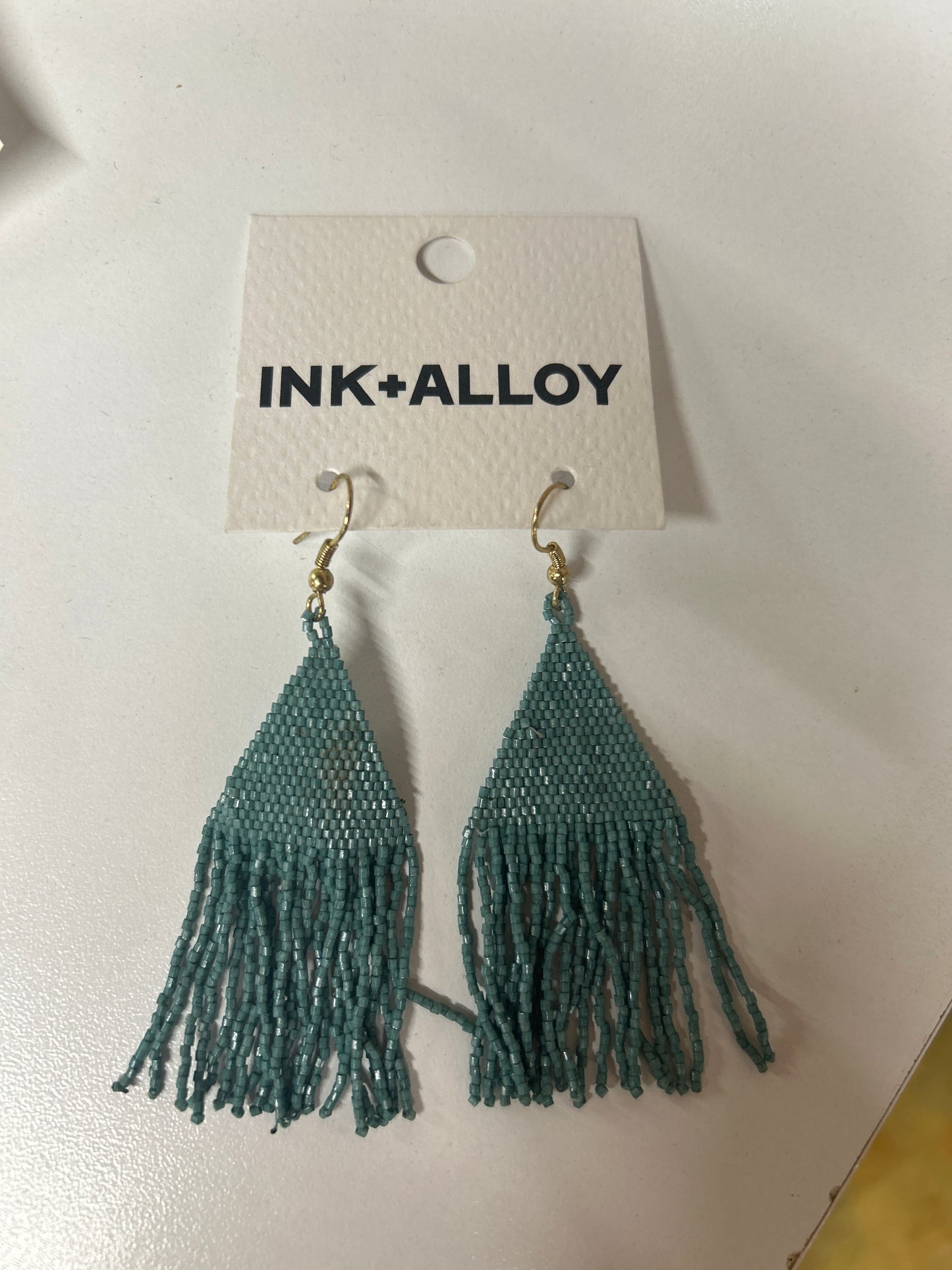 Teal Luxe Petite Fringe Earring Ink and Alloy