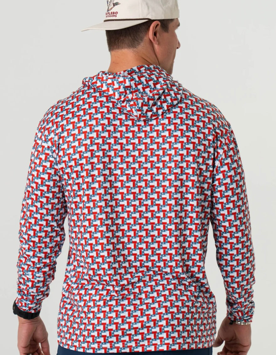 Texas Flags Performance Hoodie With UPF 50 Sun Protection Burlebo