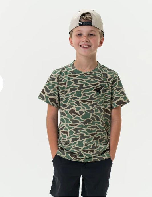 Youth Retro Duck Camo Short sleeve T shirt Burlebo