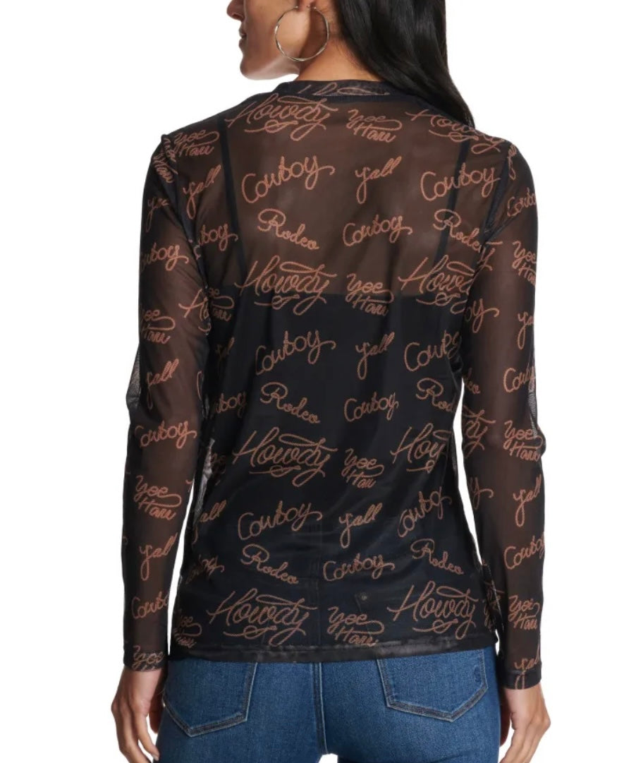 Lasso Print Mesh Top TH
