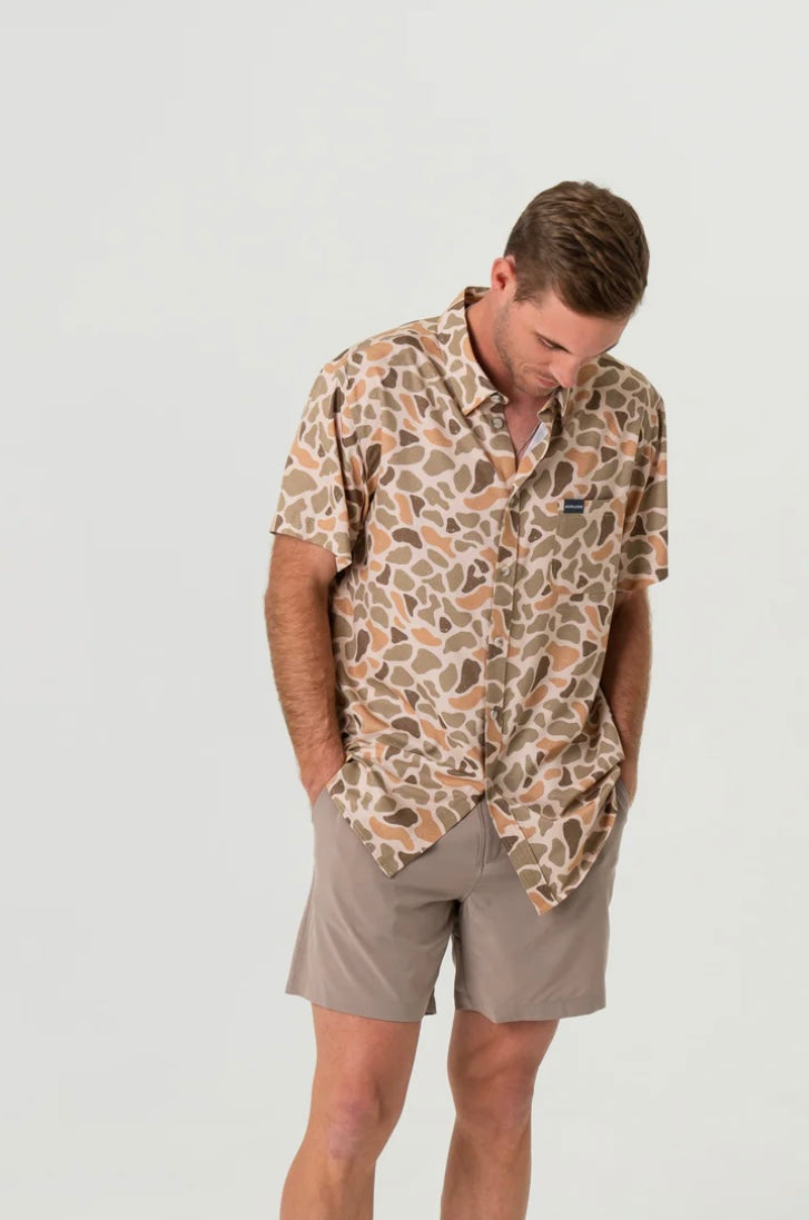Venado Camo Performance Button Up Shirt Burlebo