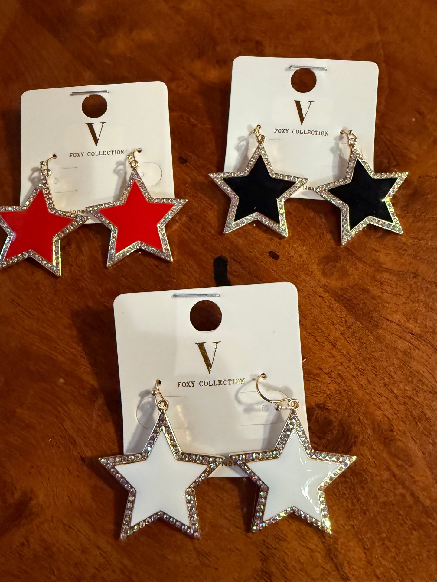 Enamel Star Earrings