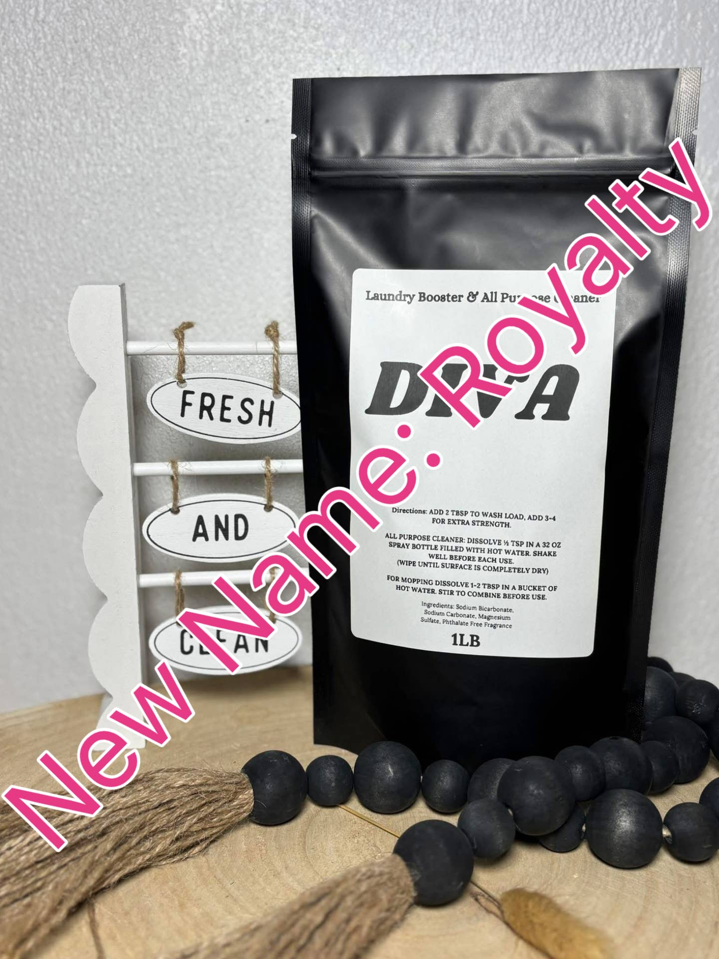 Royalty Laundry Powder & All Purpose Cleaner: 2 Ibs With glittery scoop Pink Aug