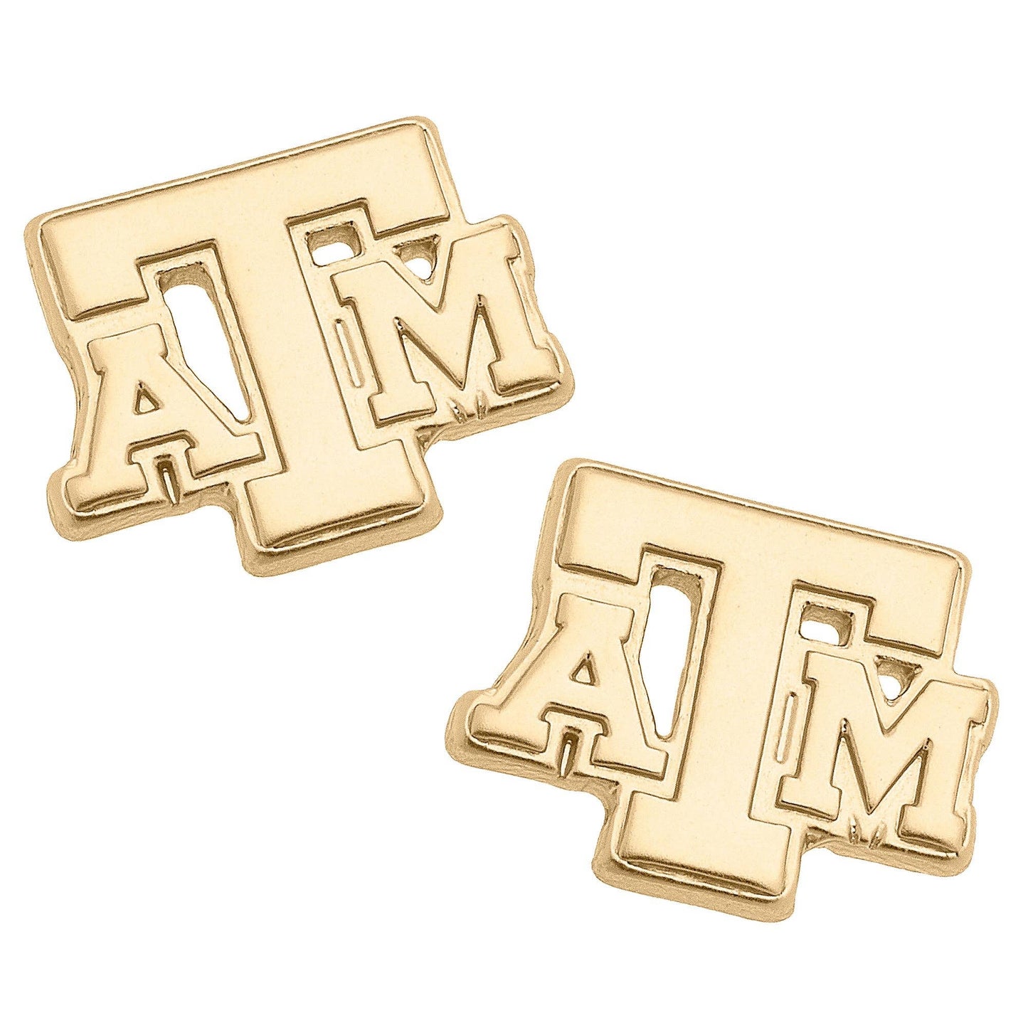Texas A&M Aggies 24K Gold Plated Stud Earrings Canvas