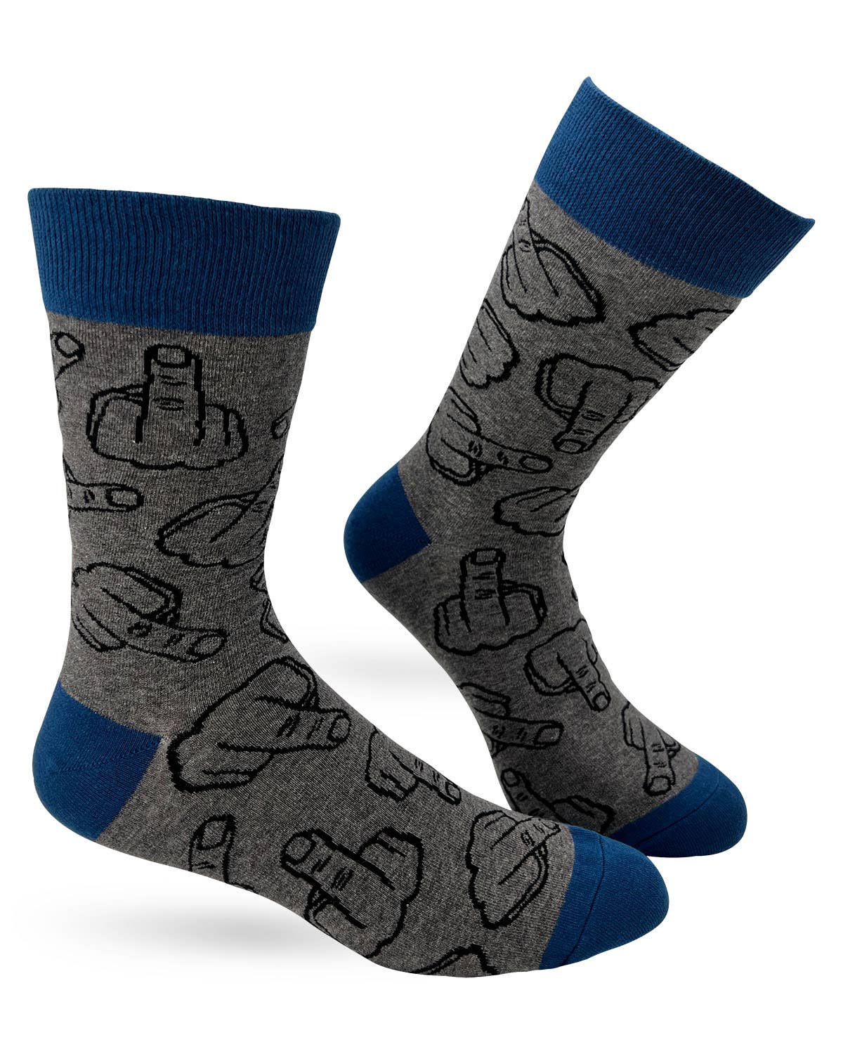Flip Off Finger Men's Novelty Crew Socks Fab Daz
