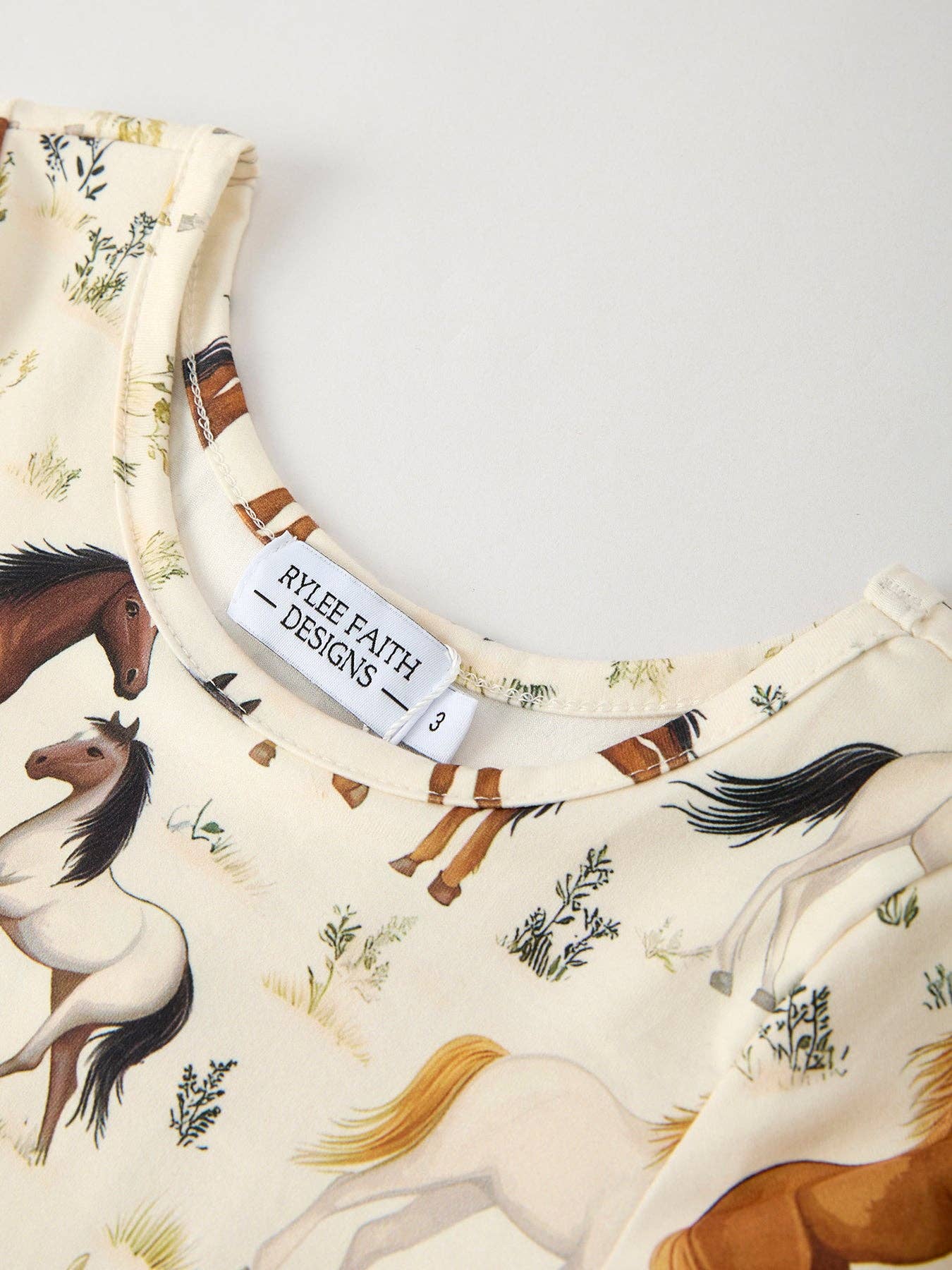Western Horse Print Long Sleeve Dress Rylee