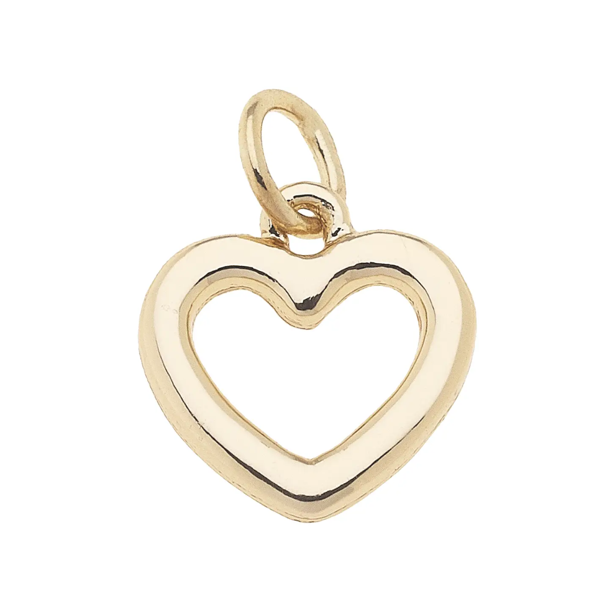 Open Heart Charm in Shiny Gold Canvas