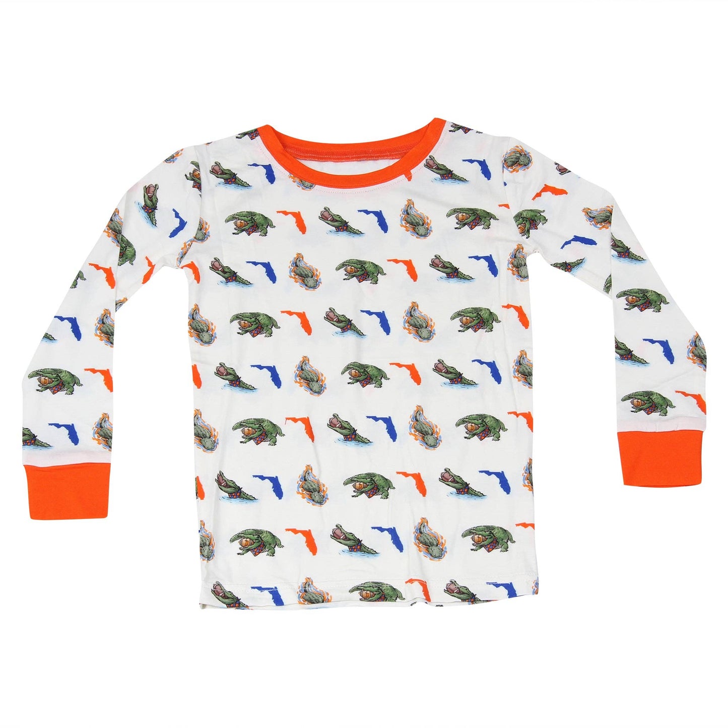 Florida State Shape Alligator Unisex Kids Pajamas: Onesie