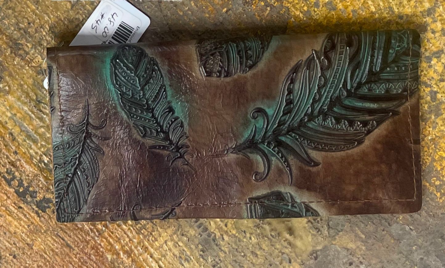 Embossed Leather Checkbook Cover/ Wallet -Multi The Jewelry Junkie