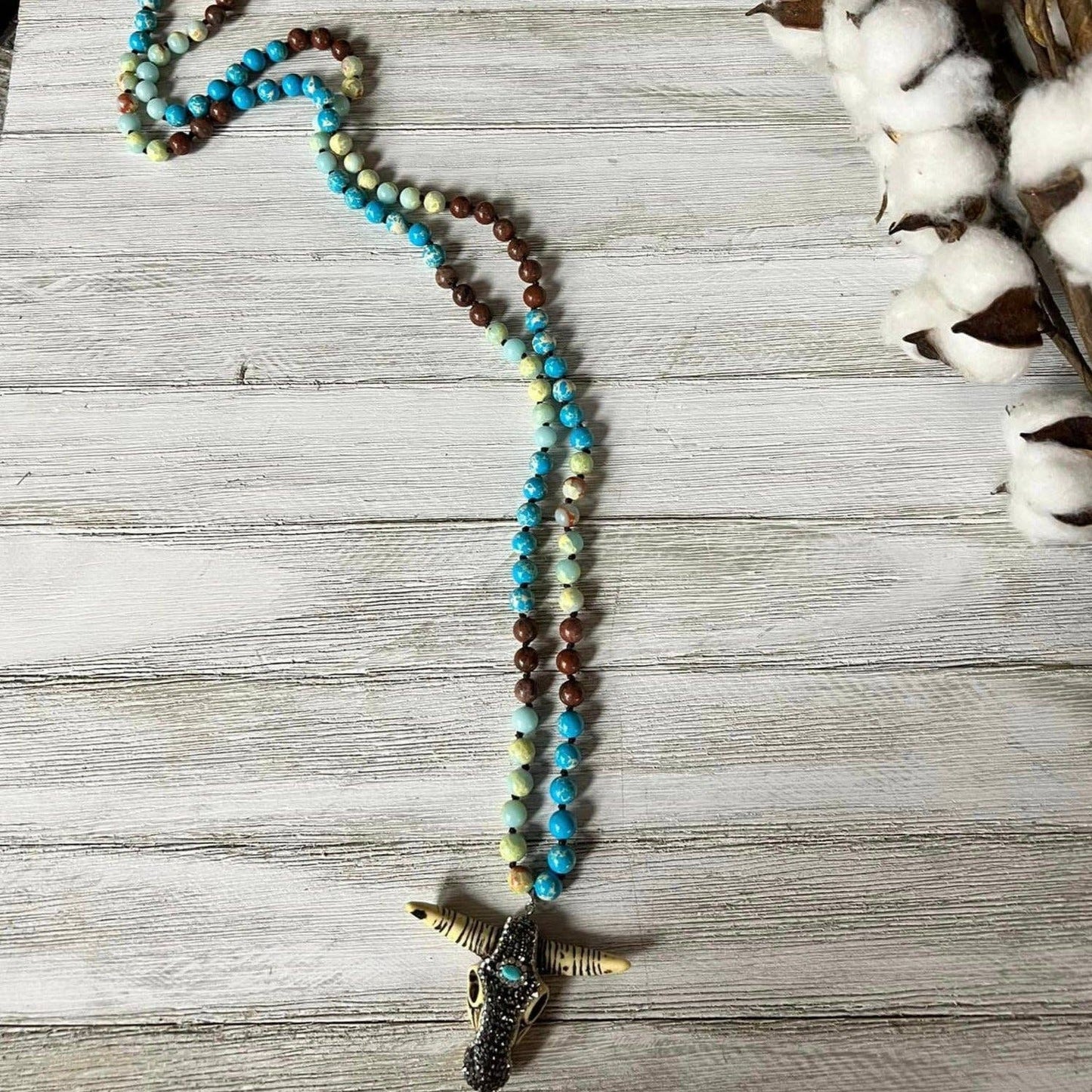 CHW Steer Head Necklace W/ Jewel
