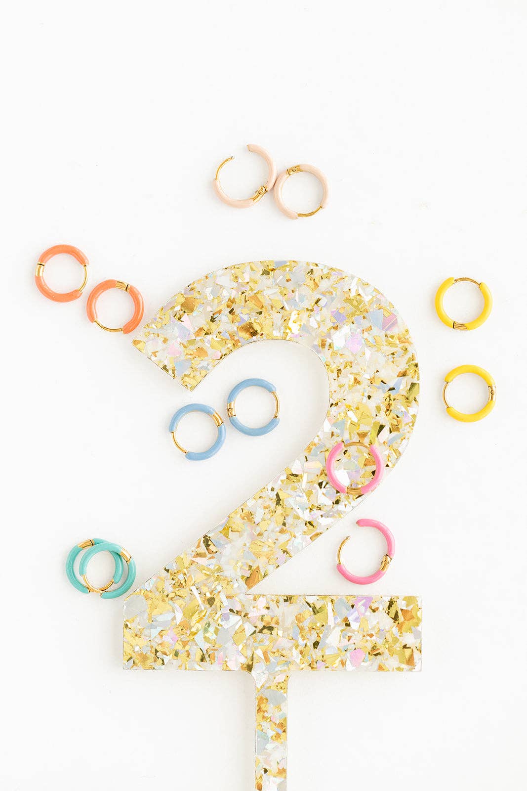 Enamel Hoop: Neutral Earrings Pip Pop