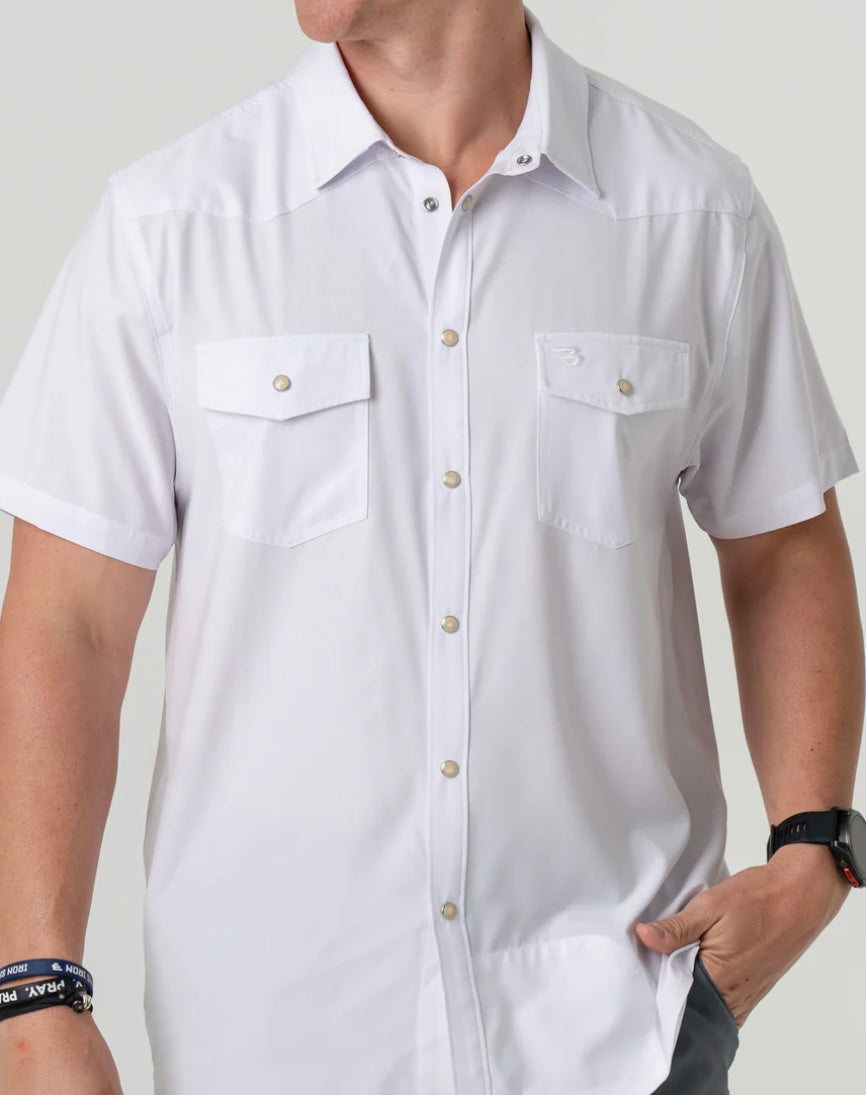 White Performance Western shirt Burlebo