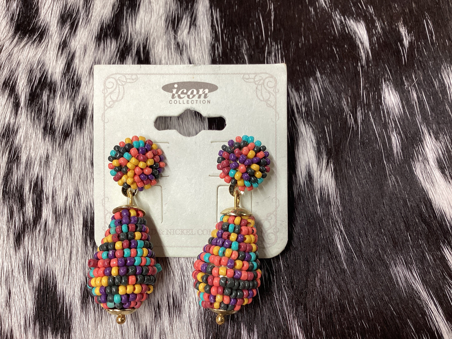 Multi color beaded earrings