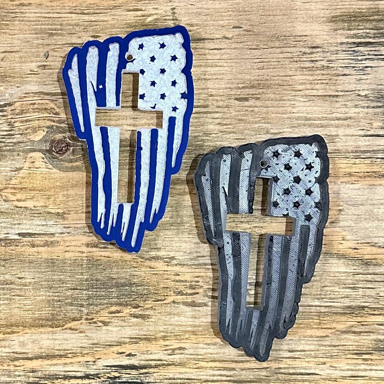 Distressed Cross Flag Car Freshie: Stud Southern Creek