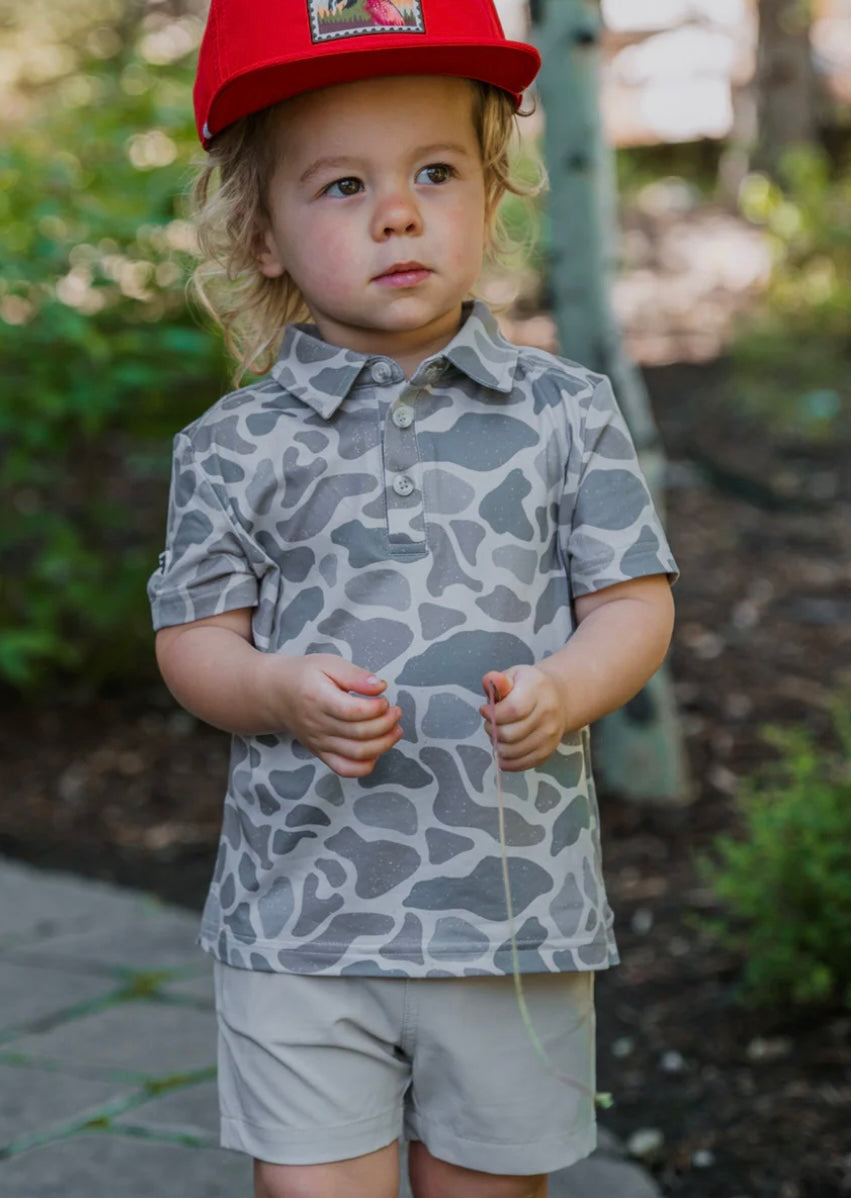 Classic Deer Camo Youth Polo Burlebo
