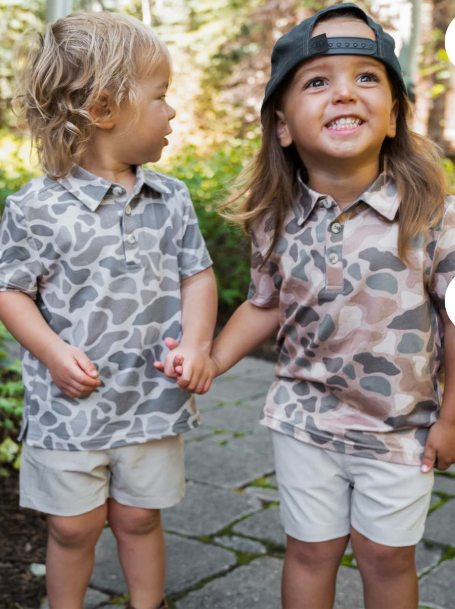 Classic Deer Camo Youth Polo Burlebo