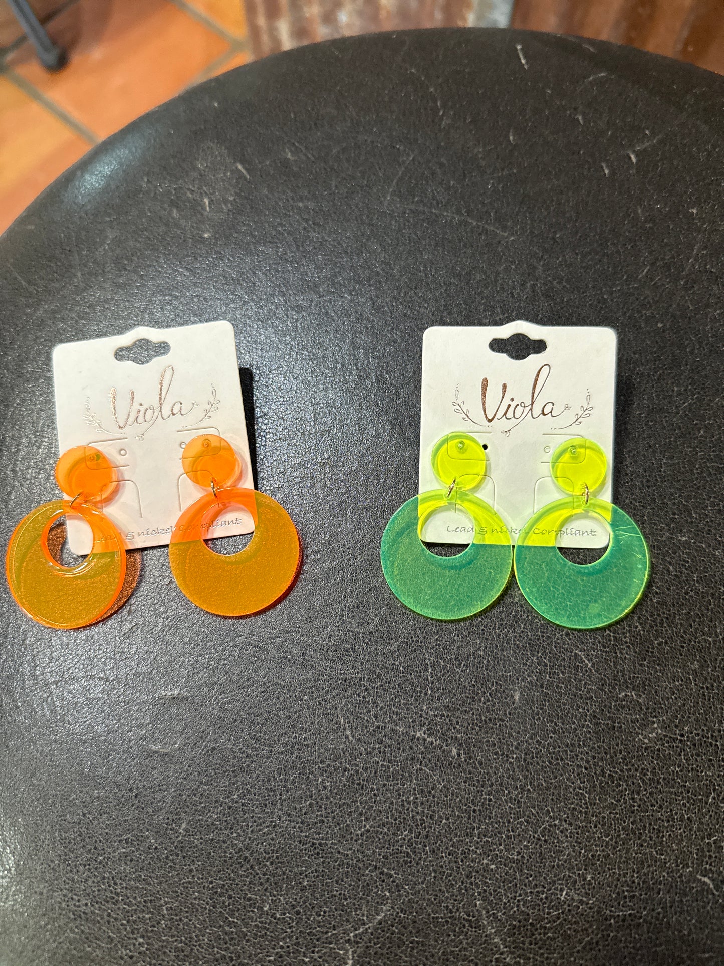 Plastic Round earrings