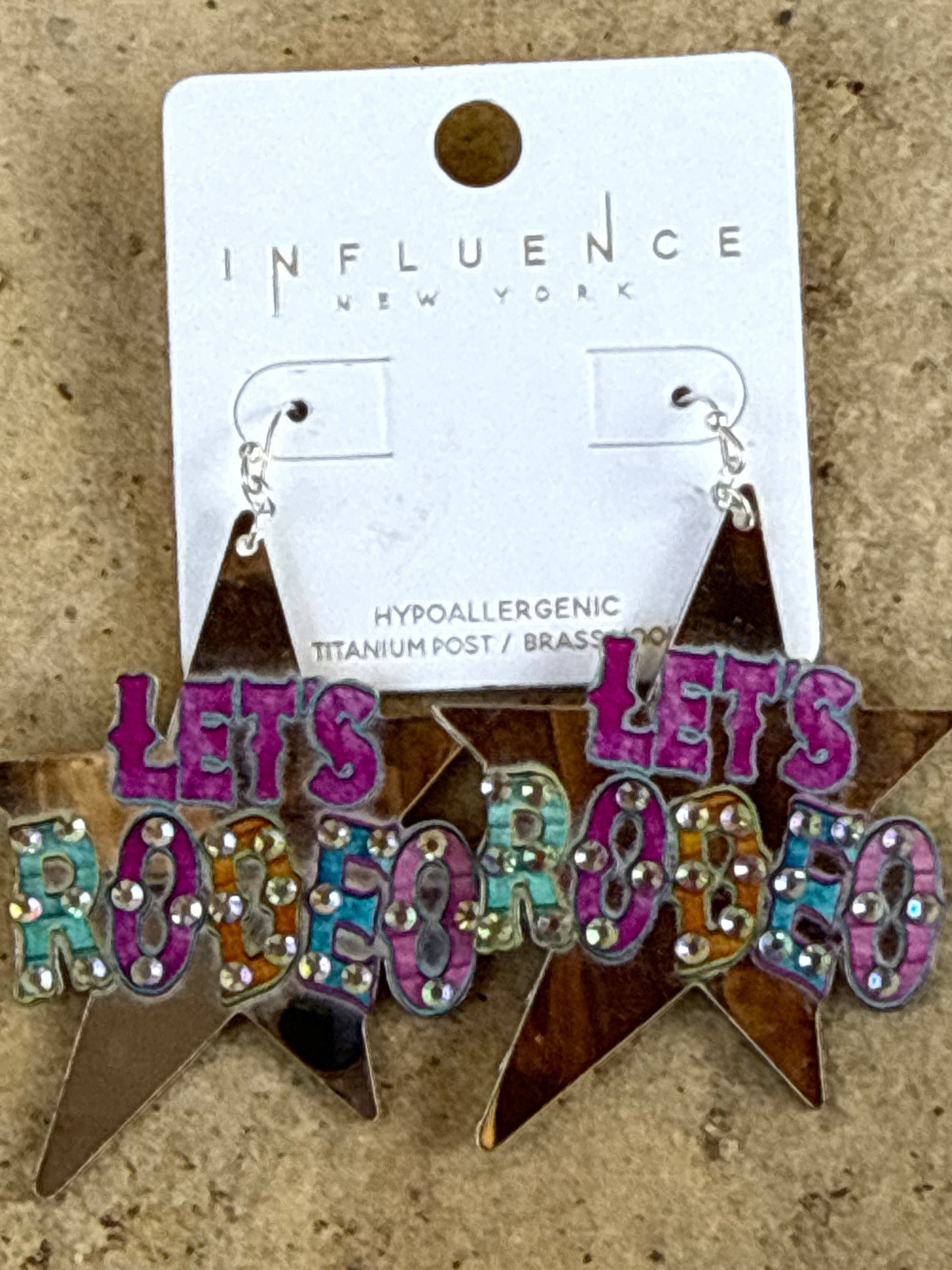 Mirrored Let’s Rodeo Star Earrings