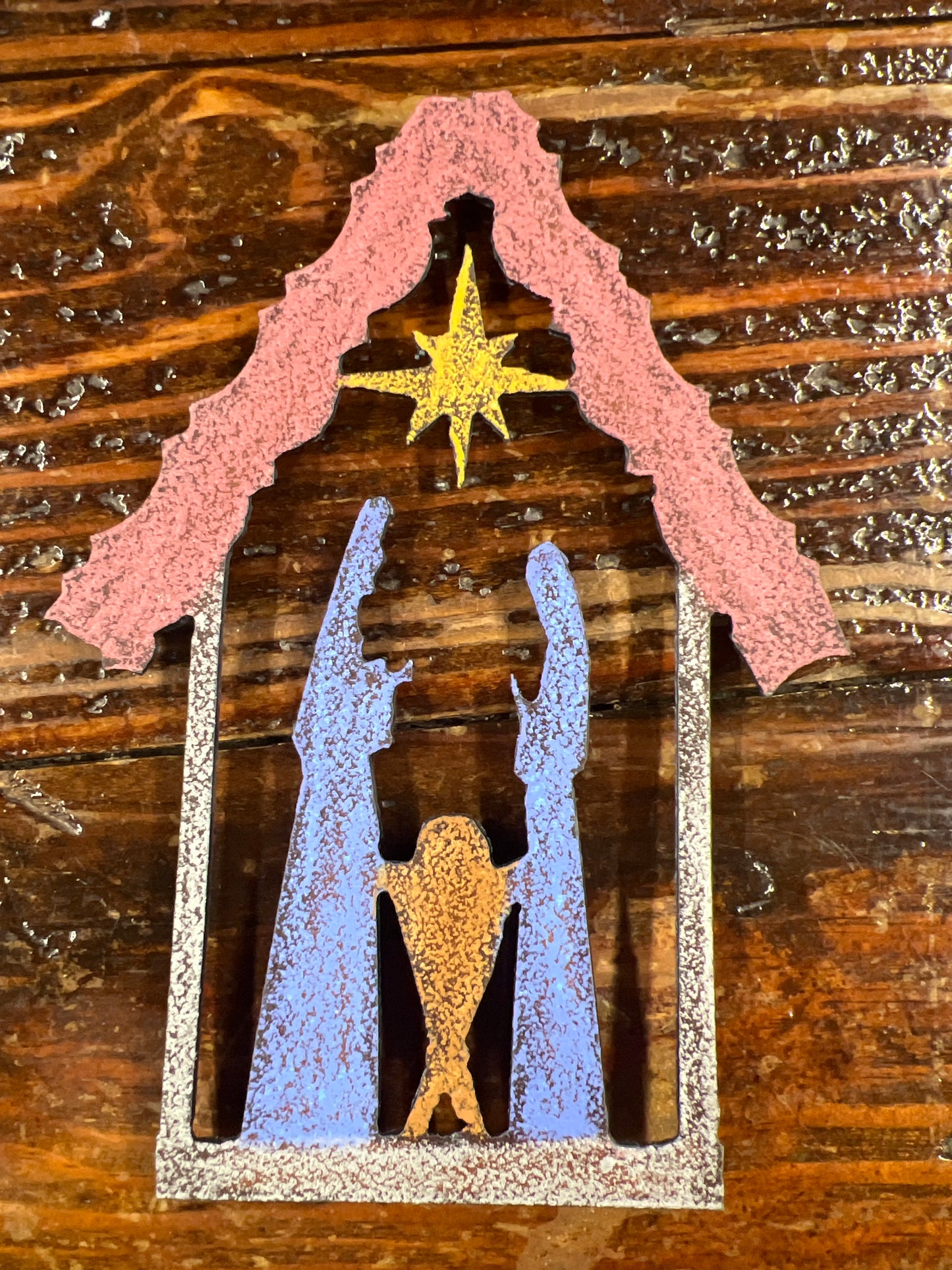 Nativity Magnet holiday USA Christmas souvenir recycled whimsie