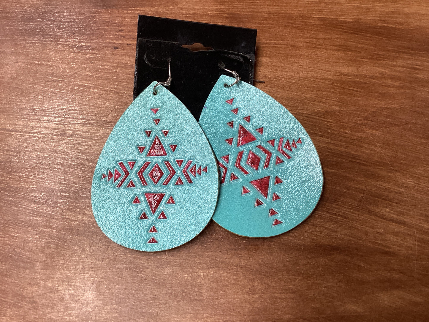 Leather teardrop earrings